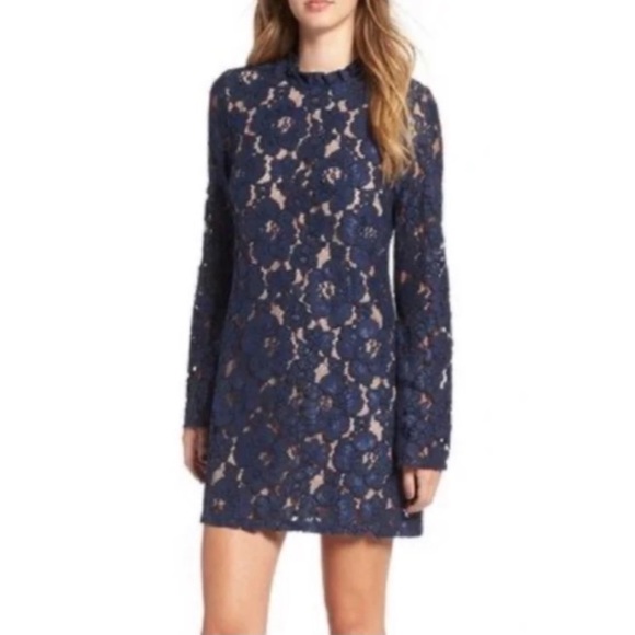 WAYF- Navy lace mini dress- Size small - Picture 1 of 7